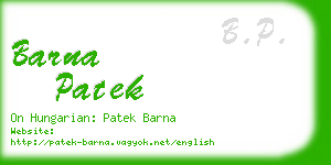 barna patek business card